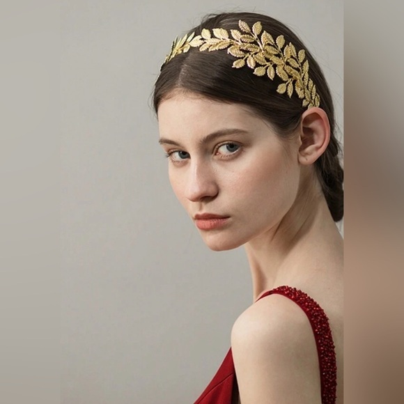 Greek Roman Gold Leaf Tree Branch Crown Baroque Headpiece Wedding Headband New ✨ main image 4